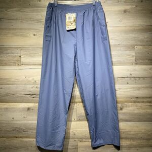 Vtg Columbia Waterproof Rain Pants Shell PVC Nylon Blue Sealed Seam Womens XL